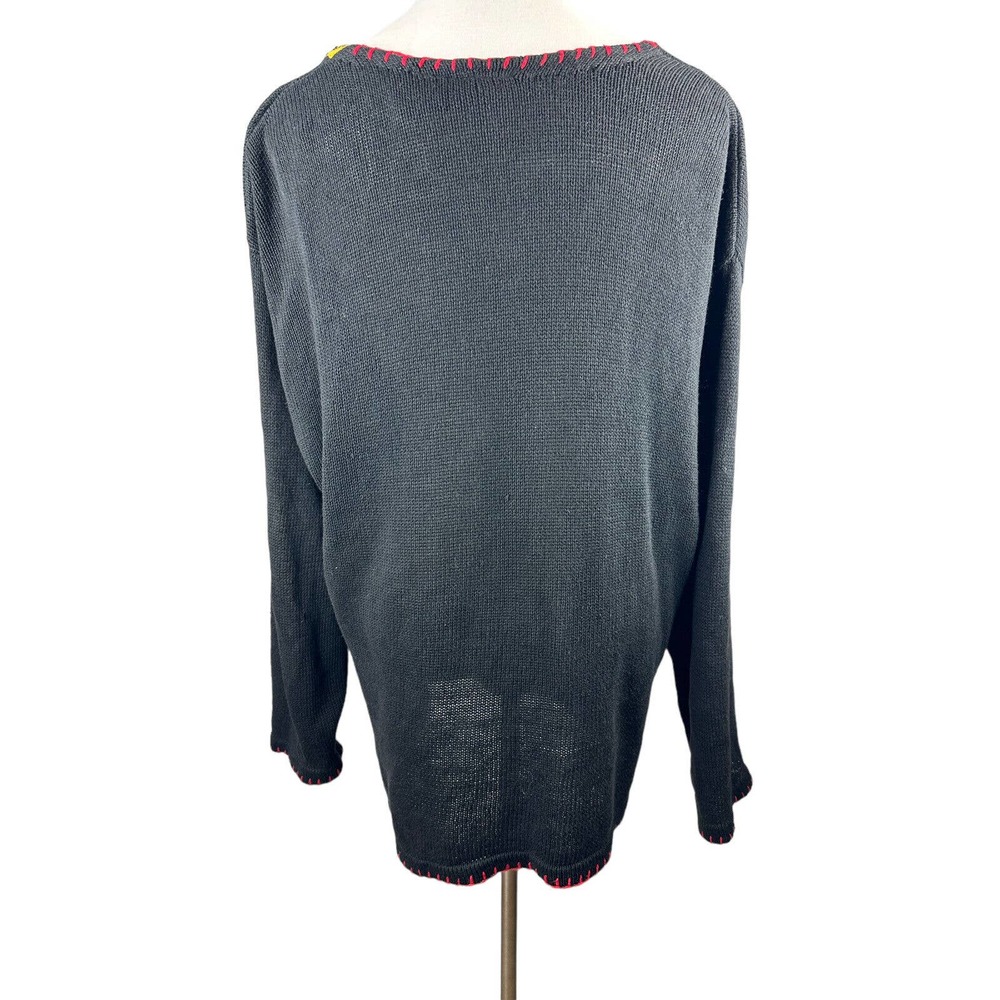 Rare Vtg Mickey & Co Oversized Cardigan Embellished Beaded Embroider Academic 3X - Picture 6 of 16